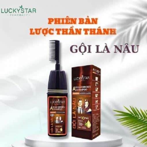 Dầu gội phủ Nâu LUCKY STAR Chai 250ml kèm lược 1