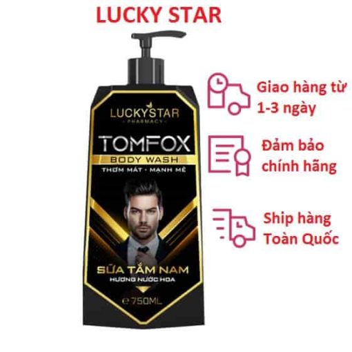 Sữa Tắm nước hoa nam thơm lâu LUCKY STAR TOMFOX 750ML